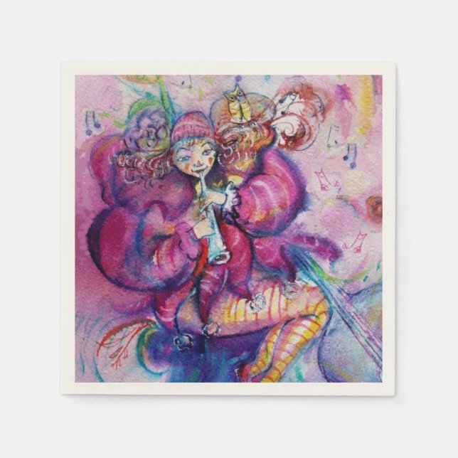 PINK MUSICAL CLOWN NAPKIN (Front)
