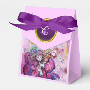 PINK MUSICAL CLOWN PURPLE GEM STONE MONOGRAM FAVOUR BOX