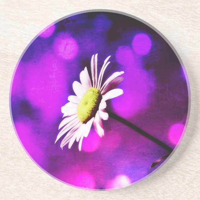 Pink N Amethyst Daisy Coaster (Front)