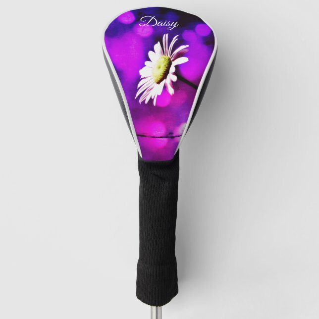 Pink N Amethyst Daisy Golf Head Cover (Front)
