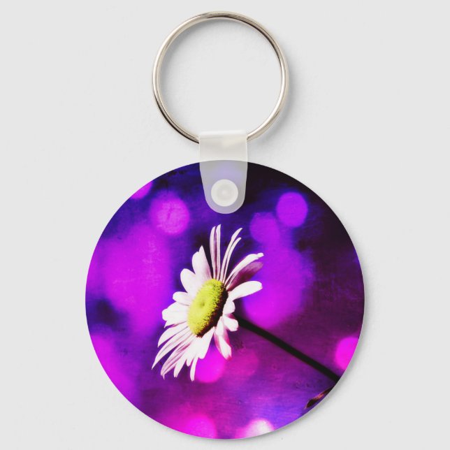 Pink N Amethyst Daisy Key Ring (Front)