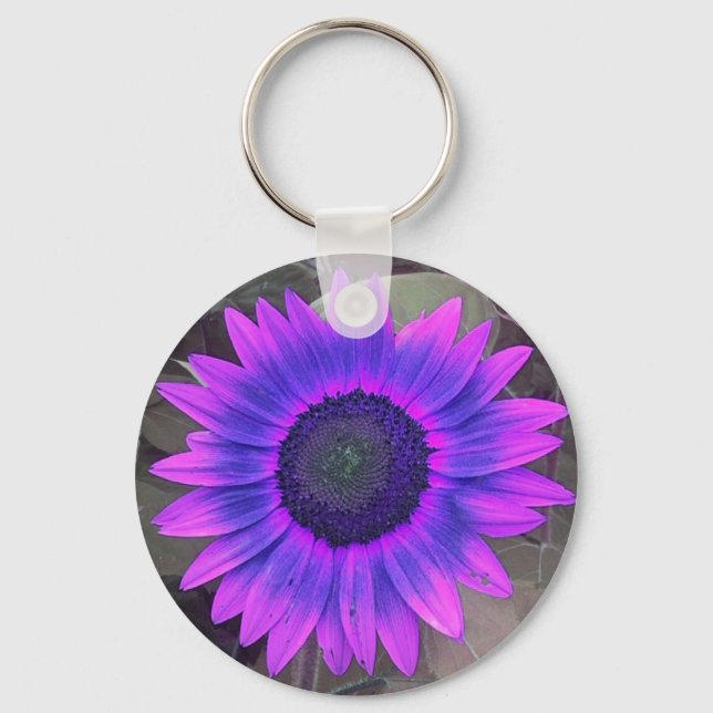 Pink N purple Sunflower Keychain (Front)