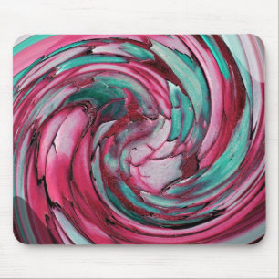 Pink N Teal Abstract Dolphin Art Mouse Pad