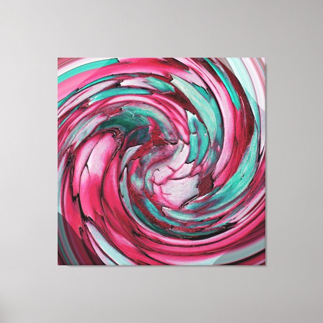 Pink N Teal Abstract  Dolphin vs Eagle Canvas Print (Front)