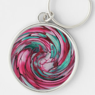 Pink N Teal Dolphin vs Eagle Key Chain