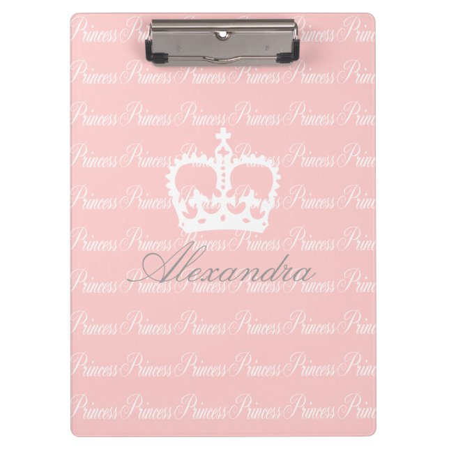 Pink-n-White Princess Clipboard (Front)