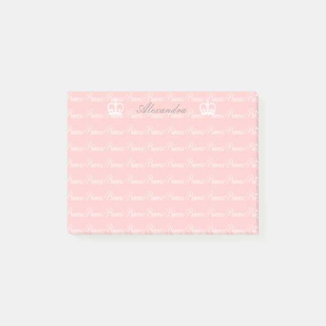 Pink-n-White Princess Custom Post-it Notes (Front)