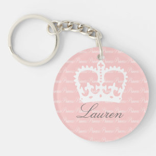 Pink-n-White Princess Key Ring