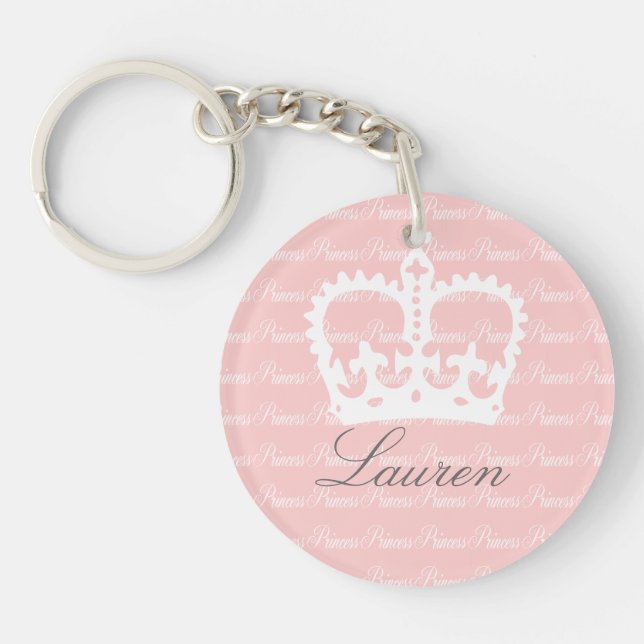 Pink-n-White Princess Key Ring (Front)