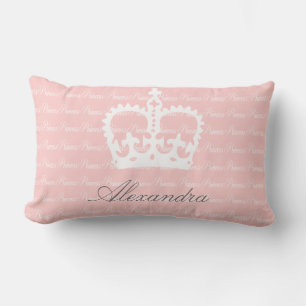 Pink-n-White Princess Lumbar Cushion