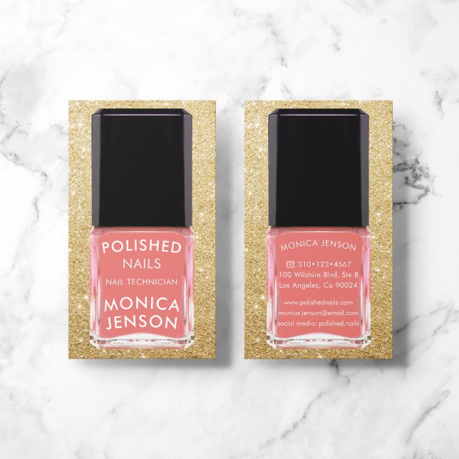 Pink Nail Polish Bottle Business Card (Creator Uploaded)