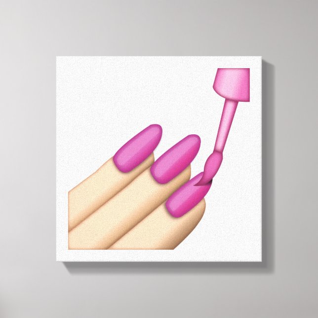 Pink Nail Polish - Emoji Canvas Print (Front)