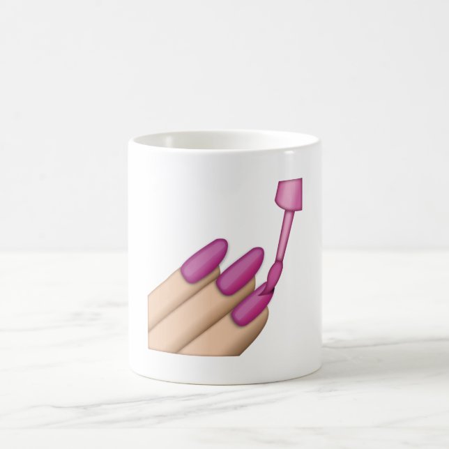 Pink Nail Polish - Emoji Coffee Mug (Center)