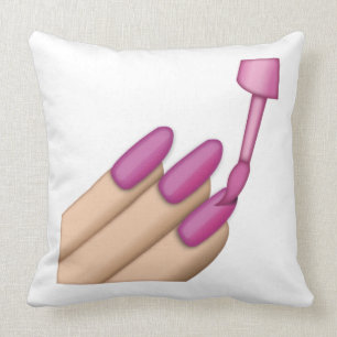 Pink Nail Polish - Emoji Cushion