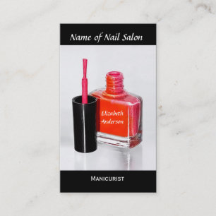 Pink Nail Polish Manicurist at Nail Salon Business Card