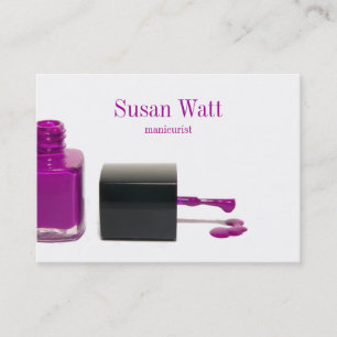 Pink Nail Technician Business Card