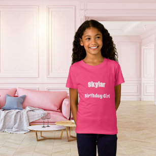 Pink name birthday girl T-Shirt