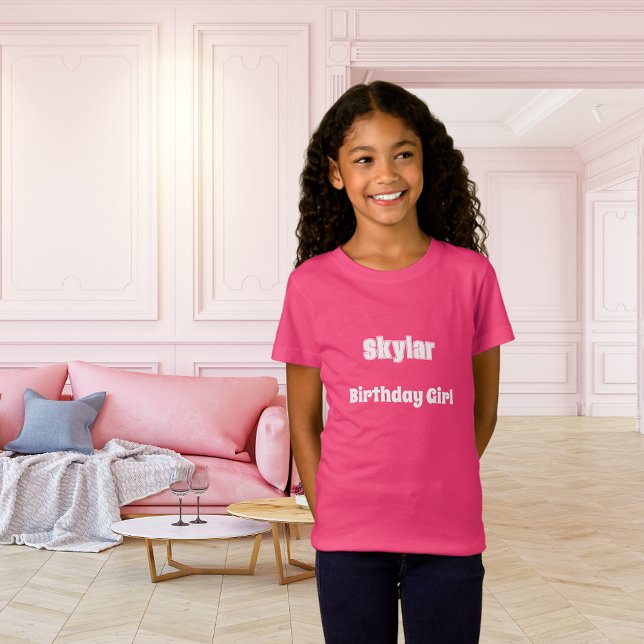 Pink name birthday girl T-Shirt (Creator Uploaded)