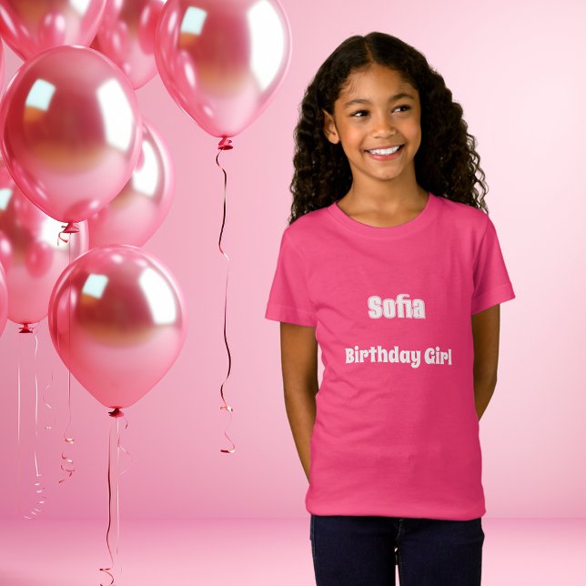 Pink name birthday girl T-Shirt (Creator Uploaded)