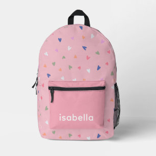 Pink Name Cute Hearts Girl Backpack
