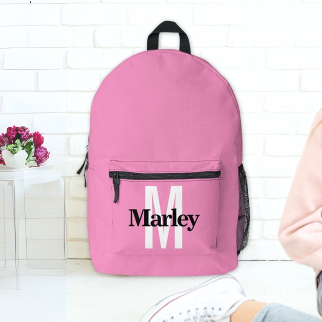 Pink Name Girl Bold Printed Backpack (Creator Uploaded)