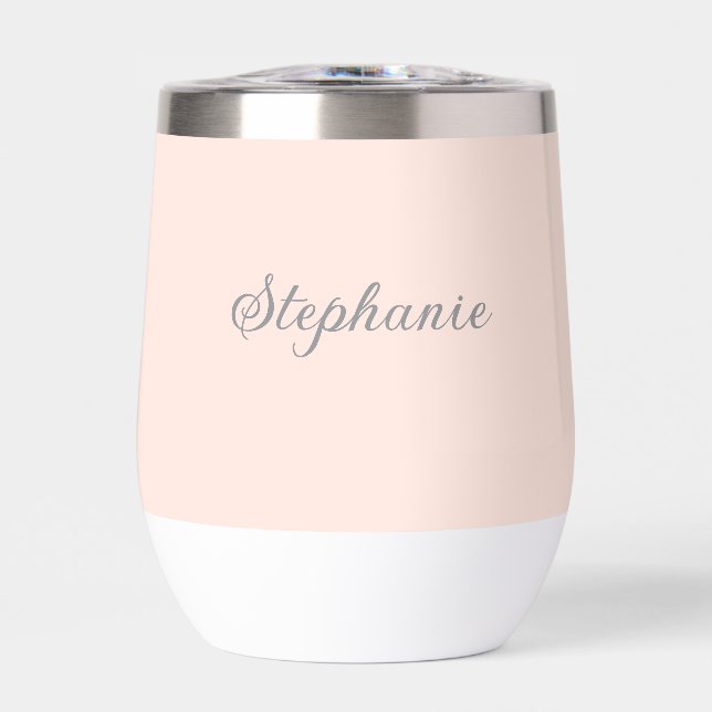 Pink Name Modern Elegant Monogram Boho (Front)