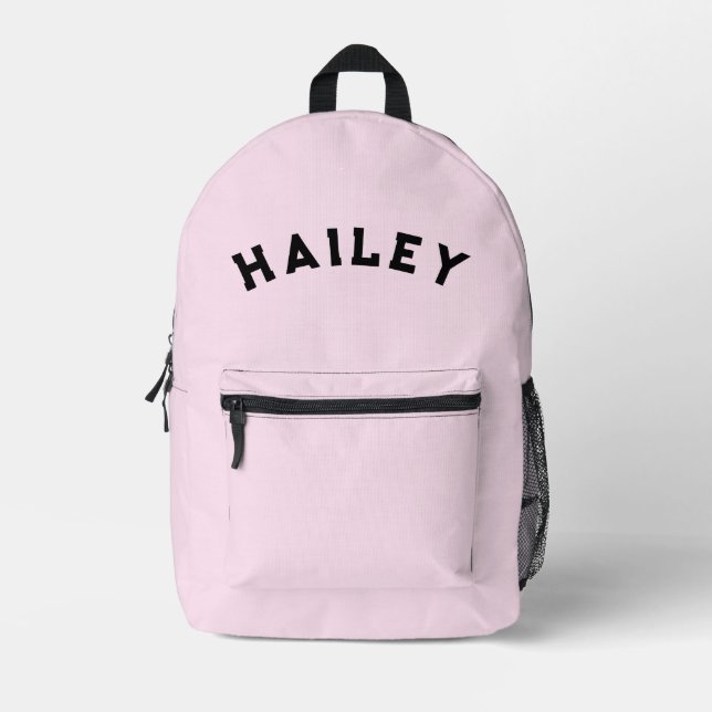 Pink Name School Backpack for Kids (Front)