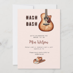 Pink Nash Bash Bachelorette Weekend  Invitation