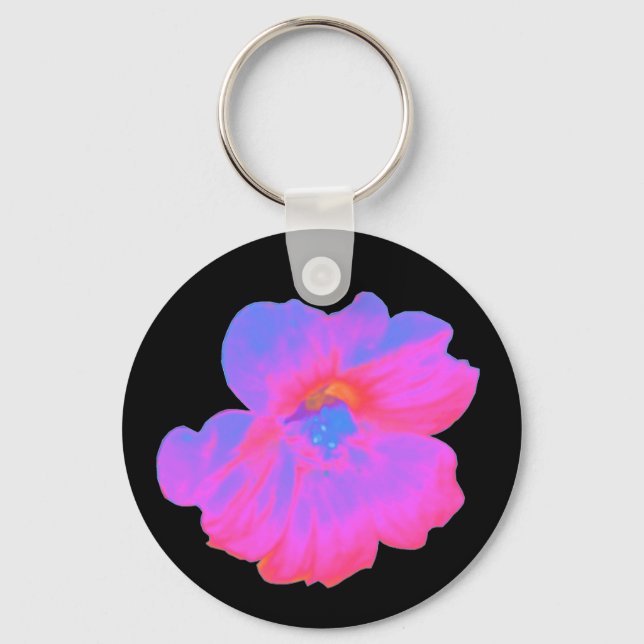 Pink Nasturtium Keychain (Front)