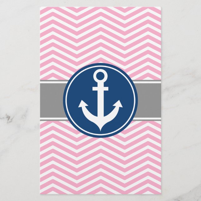 Pink Nautical Anchor Chevron (Front)