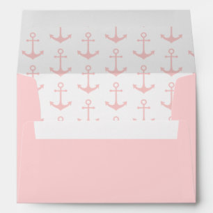 pink nautical anchors pattern envelope