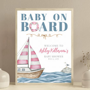 Pink Nautical Baby Shower Poster