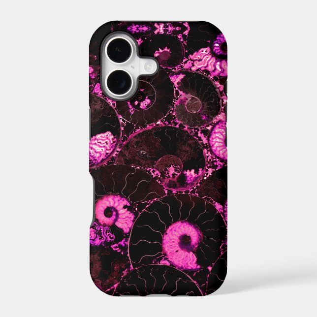 Pink Nautilus fossil shell pattern  (Back)