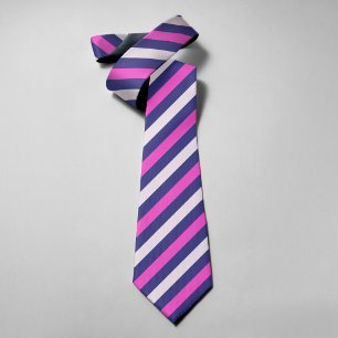 Pink Navy Blush Stripes Vintage 80s 90s Wedding Tie