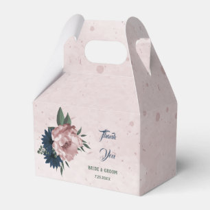 pink & navy flowers botanical wedding  favour box