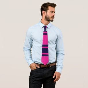 Pink Navy Stripes Tie