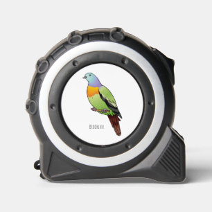 Pink-necked green pigeon bird cartoon illustration 1