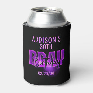 Pink Neon Birthday Can Cooler