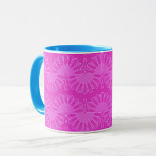 pink neon bright geometric pattern mug