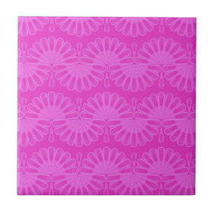 pink neon bright geometric pattern tile