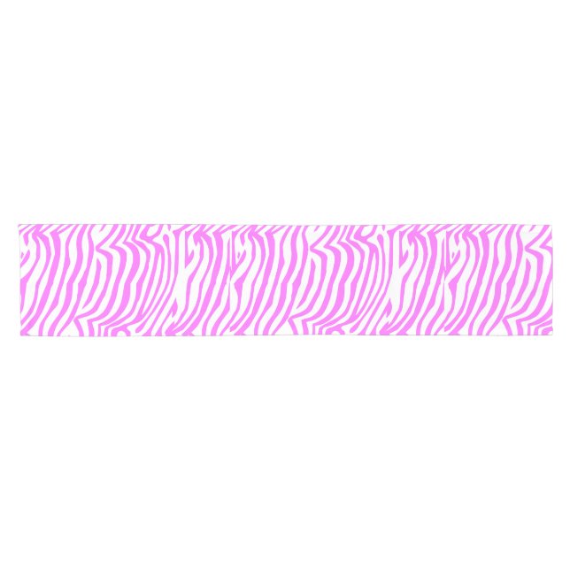 Pink neon colour zebra pattern short table runner (Horizontal)