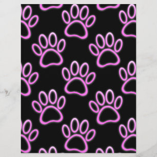 Pink Neon Dog Paw Print