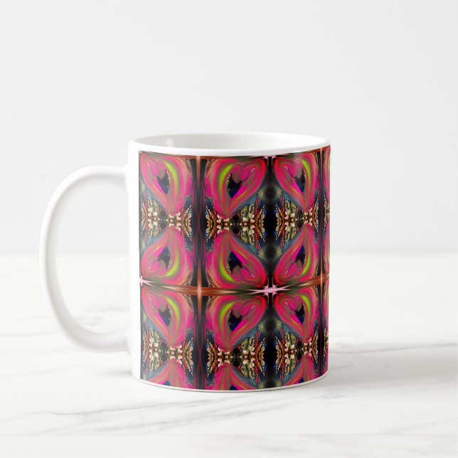 Pink Neon Hearts   Coffee Mug (Left)