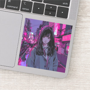 Pink Neon JK Seal seal Sushi Musume GenerativeAI