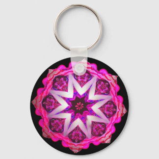 Pink Neon Kaleido-Star Key Ring