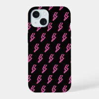 Pink Neon Lightning Bolt Pattern