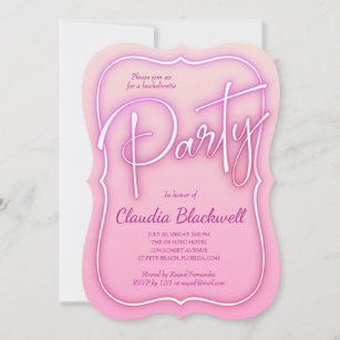 Pink Neon Party Invitation