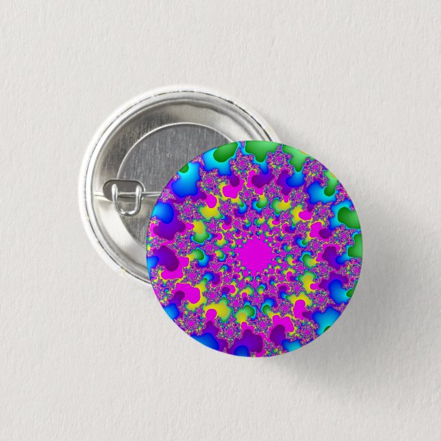 Pink Neon Rainbow Eye 3 Cm Round Badge (Front & Back)