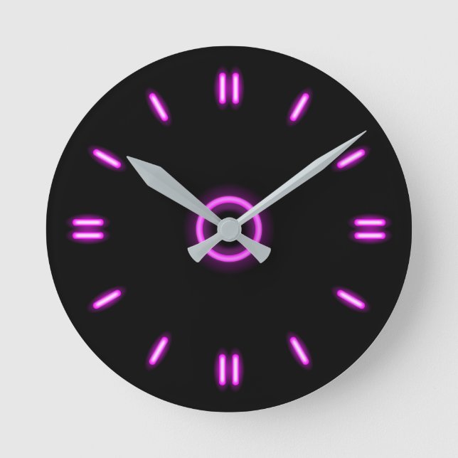 Pink Neon Round Clock (Front)