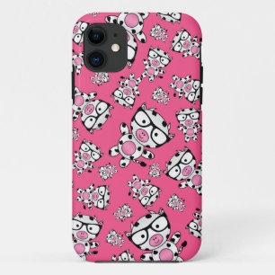 Pink nerd cow pattern iPhone 11 case